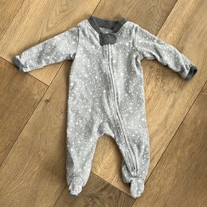 Honest organic cotton onesie 0-3 months grey star